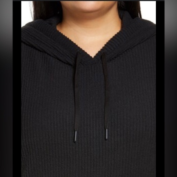 Zella black ribbed all day hoodie 1X NWT women’s plus hoodie - Picture 2 of 4